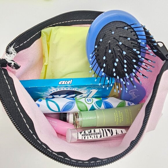 Canvas Toiletry/Makeup Bag, Feminine Pouch, Travel Bag, Money Bag, Pencil Case. - Picture 7 of 13